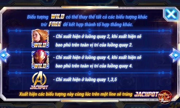 Avengers Zowin Luật chơi Avengers Zowin đơn giản, dễ hiểu