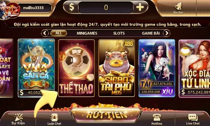 thể thao zowin Chọn mục thể thao Zowin trên trang chủ